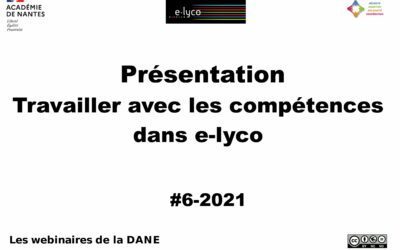 Webinaire e-lyco : travailler avec les compétences